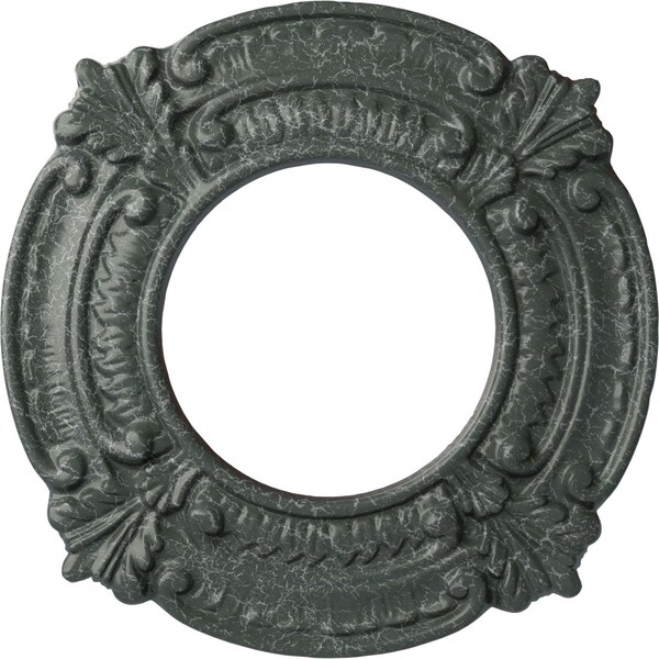 Ekena Millwork Benson Ceiling Medallion (Canopies up to 4 1/8"), 9"OD x 4 1/8"ID x 5/8"P, Athenian Green Crackle CM09BNAGC - main